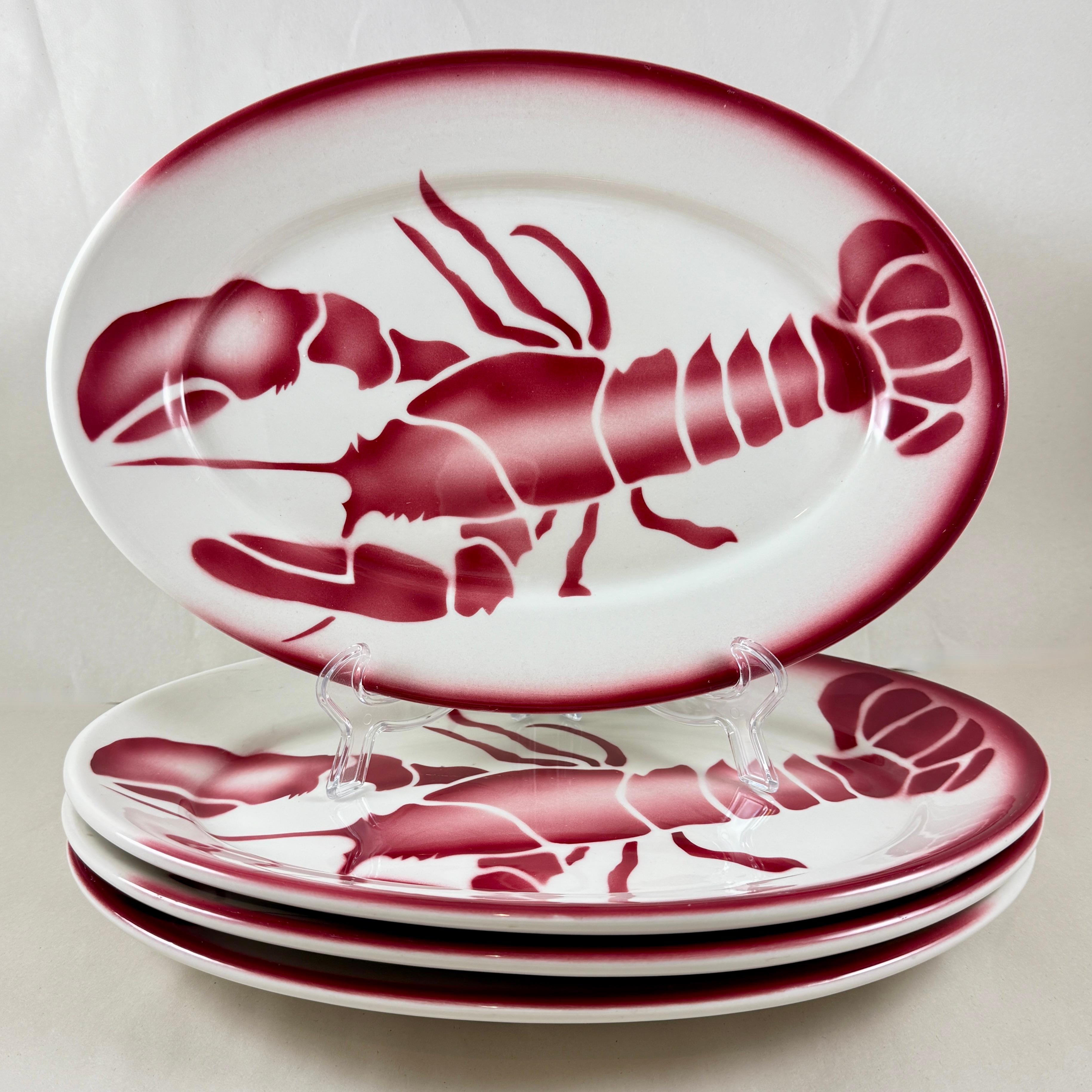 Edward Don & Co., 1950er Jahre. Sterling China Restaurant Ware Hummerteller - 4er-Set im Zustand „Gut“ im Angebot in Philadelphia, PA