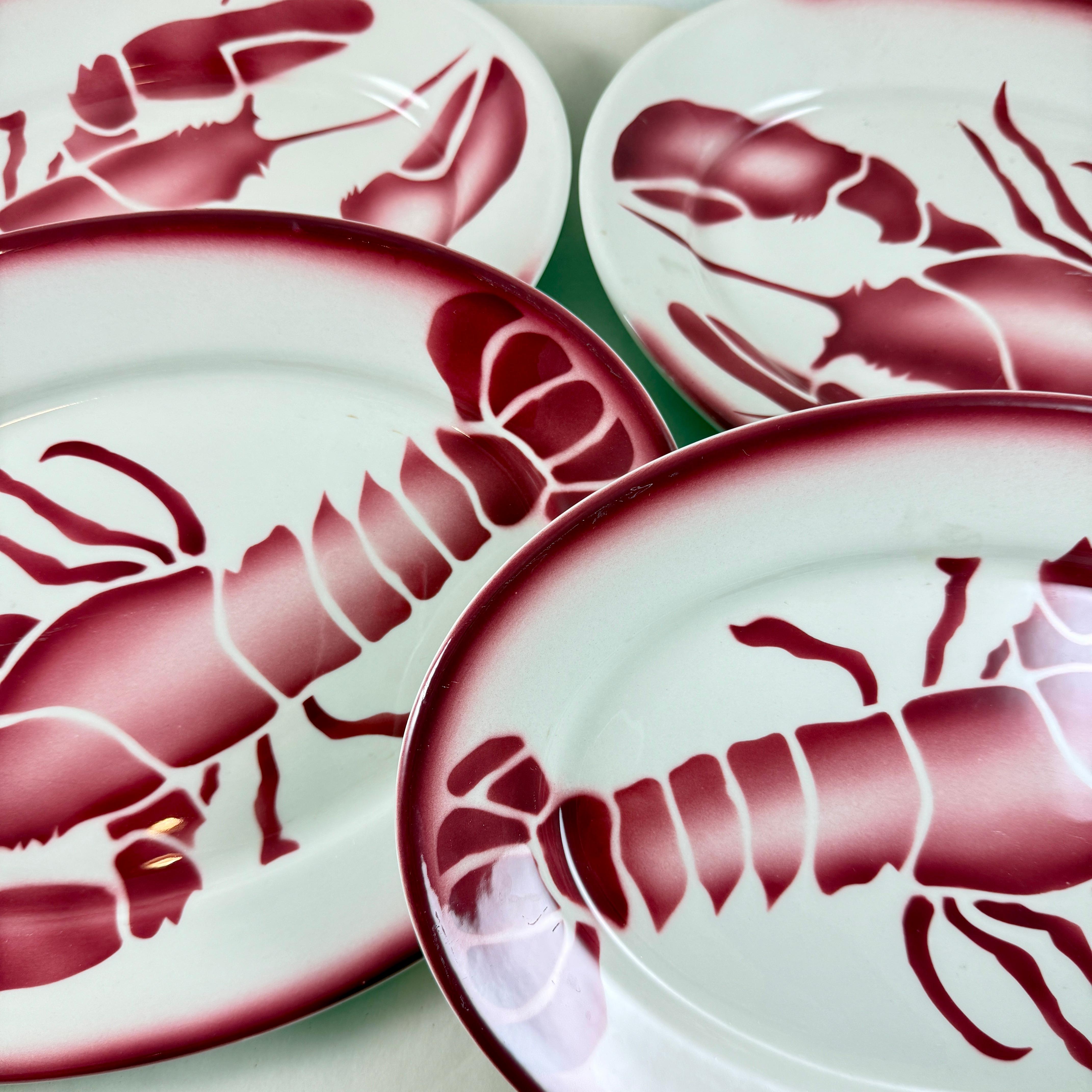Edward Don & Co., 1950er Jahre. Sterling China Restaurant Ware Hummerteller - 4er-Set (Mitte des 20. Jahrhunderts) im Angebot