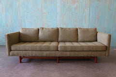 1950s Edward Wormley Dunbar Green Wool Sofa model 5138 Mahogany Base (2 avail)