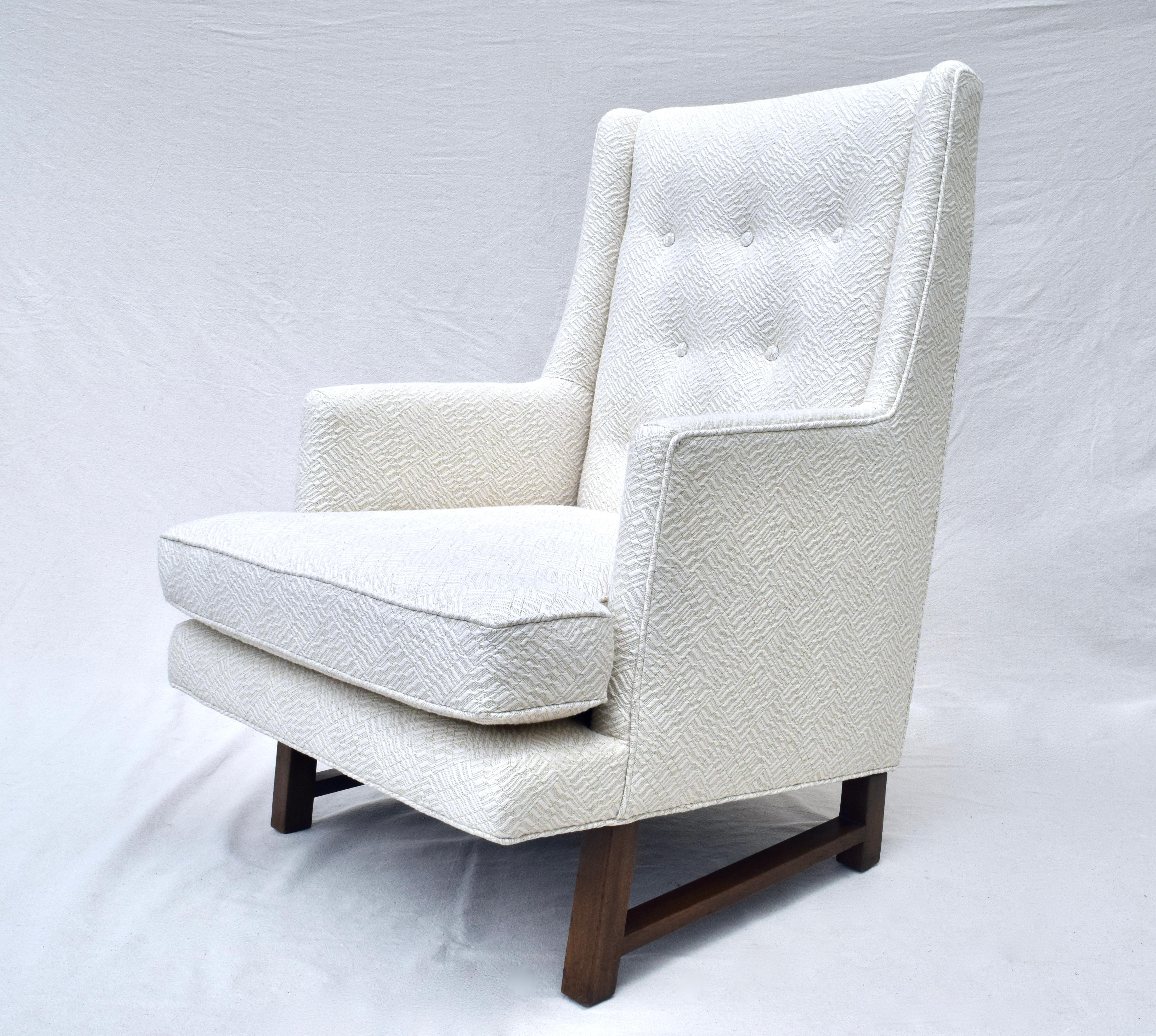 Cotton 1950's Edward Wormley Dunbar Lounge Chair For Sale