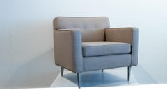 1950s Edward Wormley for Dunbar 4872a Lounge Chair With Solid Aluminum Legs