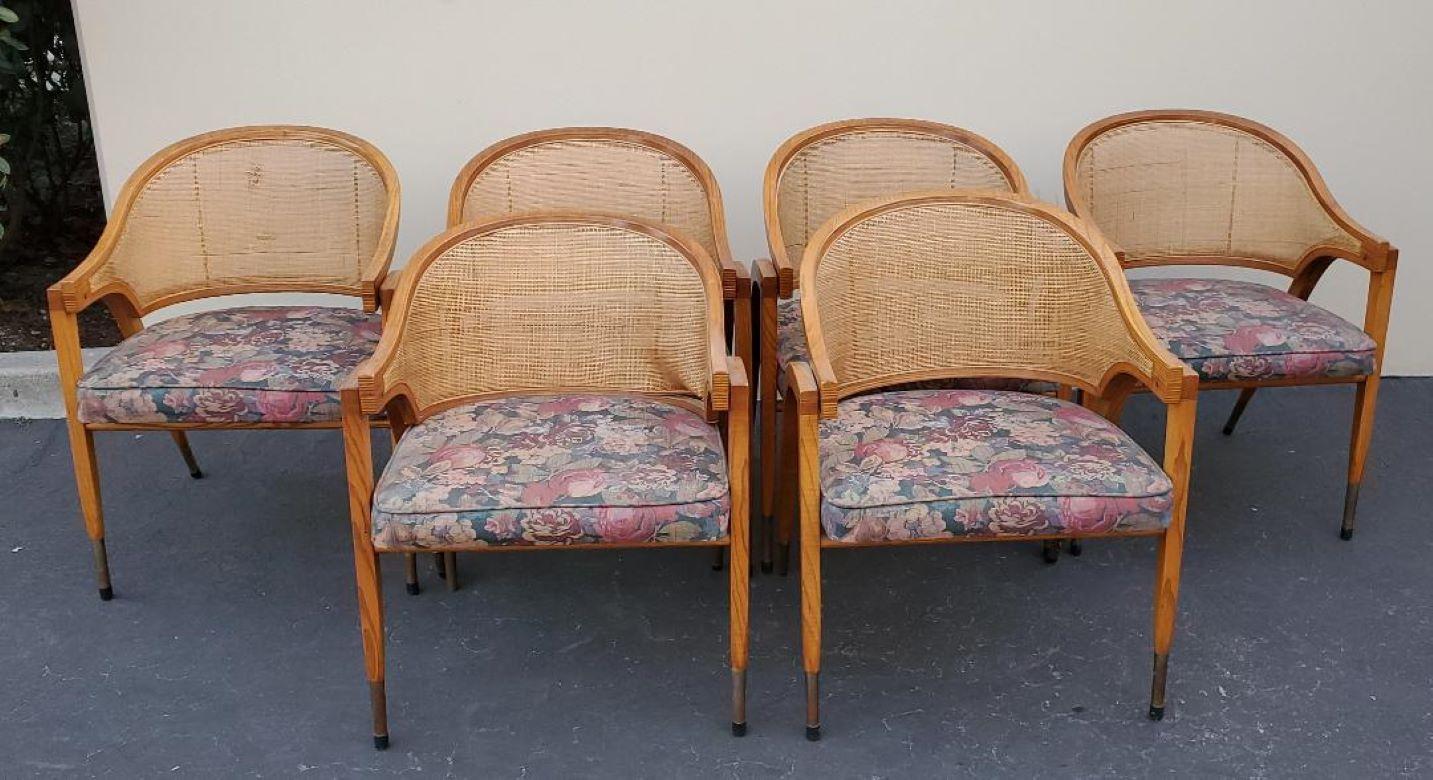 Ausziehbares Esszimmer-Set, 6 Stühle, 2 Blätter, Edward Wormley für Dunbar, 1950er Jahre im Angebot 4