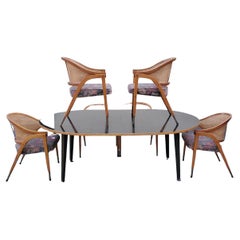 Retro 1950s Edward Wormley for Dunbar Extension Dining Set 6 Chairs 2 Leaves