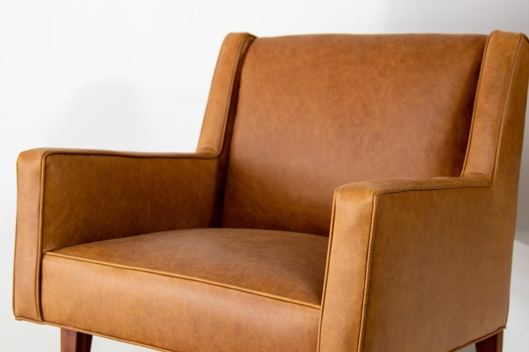 1950s Edward Wormley for Dunbar Pair of Leather Lounge Chairs No. 603