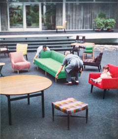 1950s Edward Wormley for Dunbar 'Thebes' Stools in Bouclé, Pair