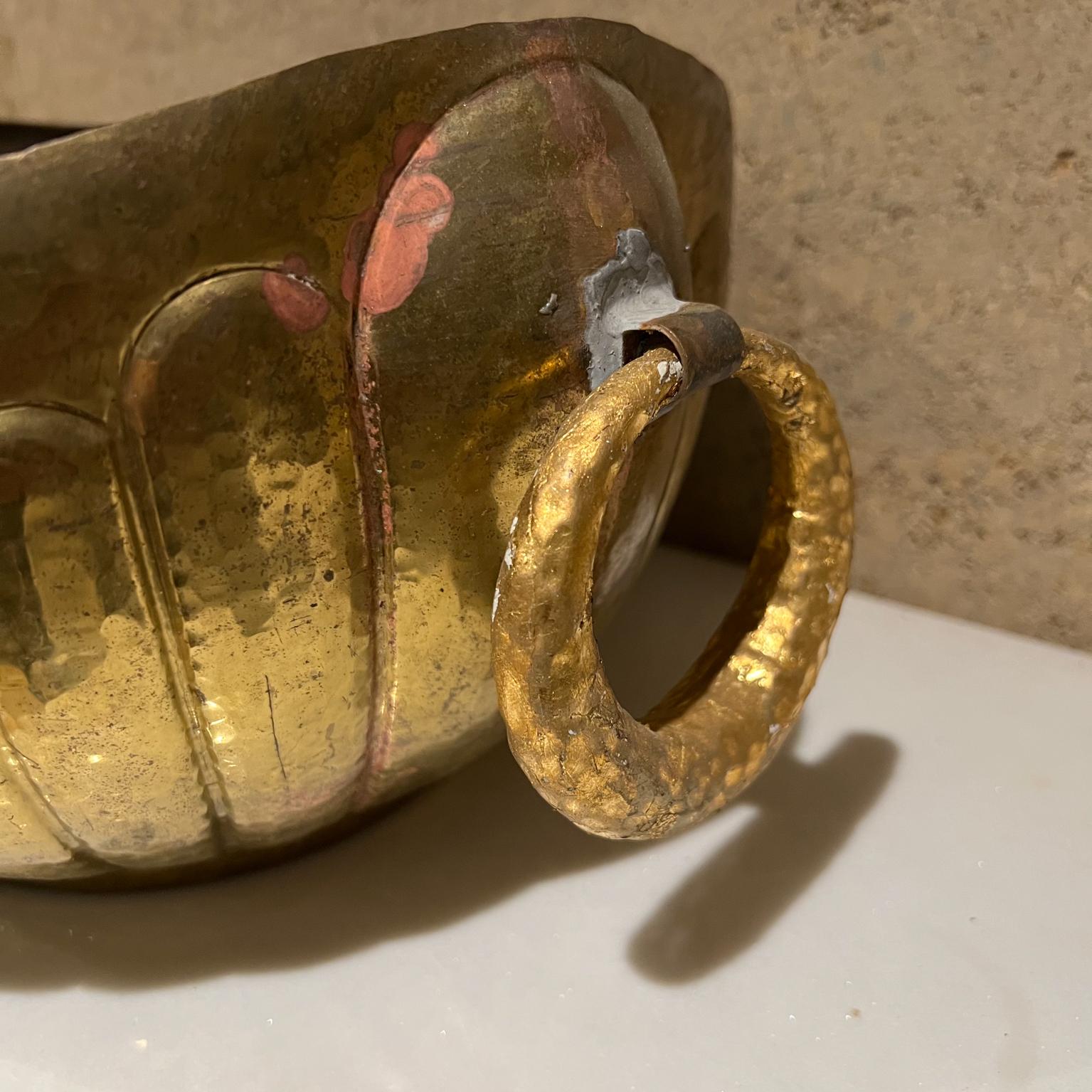 1950s Egidio Casagrande Italian Hammered Brass Centerpiece Bowl Italy For Sale 1