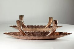 1950s Egidio Casagrande Italian Design Midcentury Copper Pair of Candle Holders