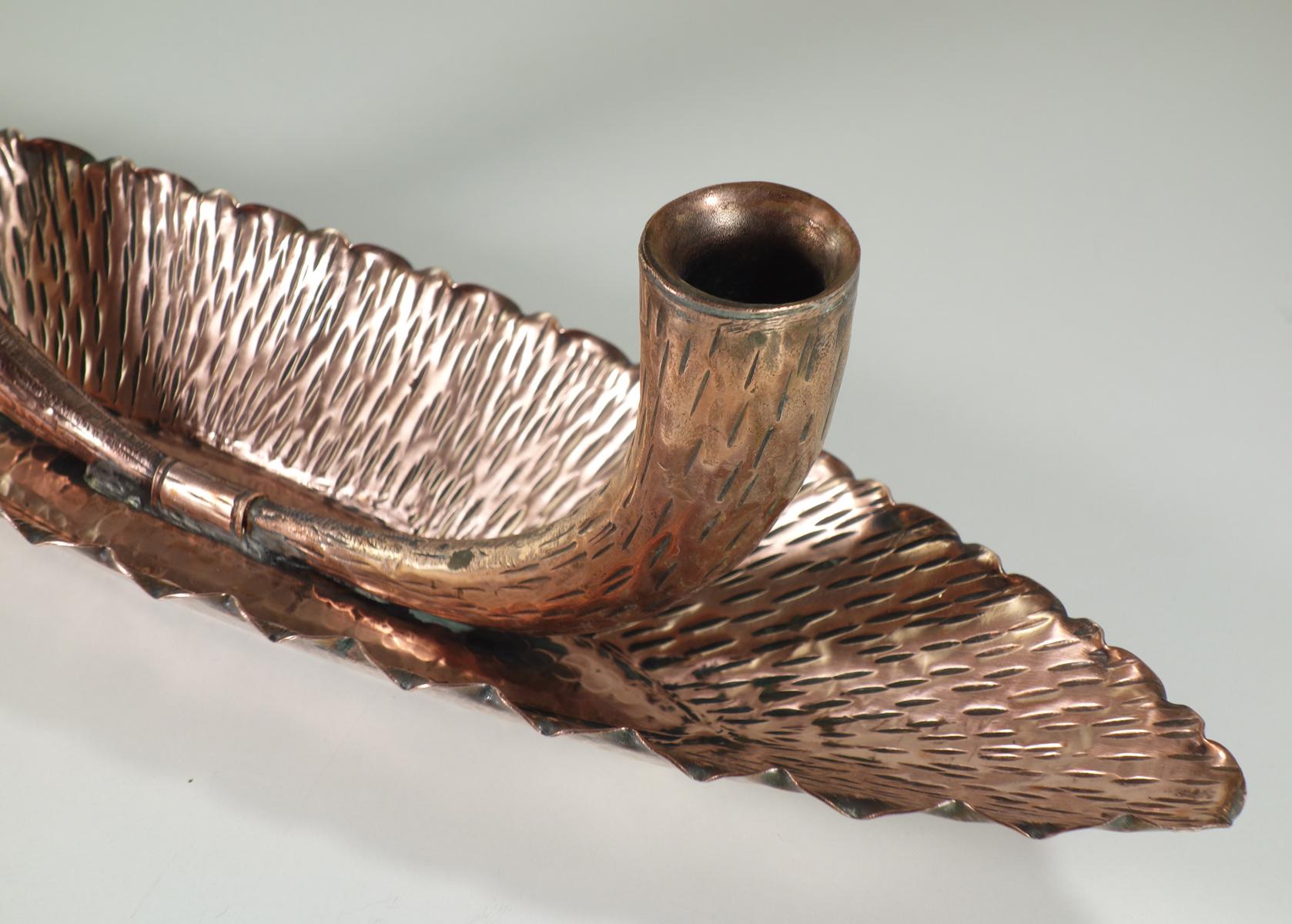 1950er Egidio Casagrande Italienisches Design Midcentury Kupfer Paar Kerzenständer im Angebot 2