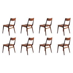 1950s Eight Alfred Christensen Boomerang Chairs in Teak - Custom Upholstery