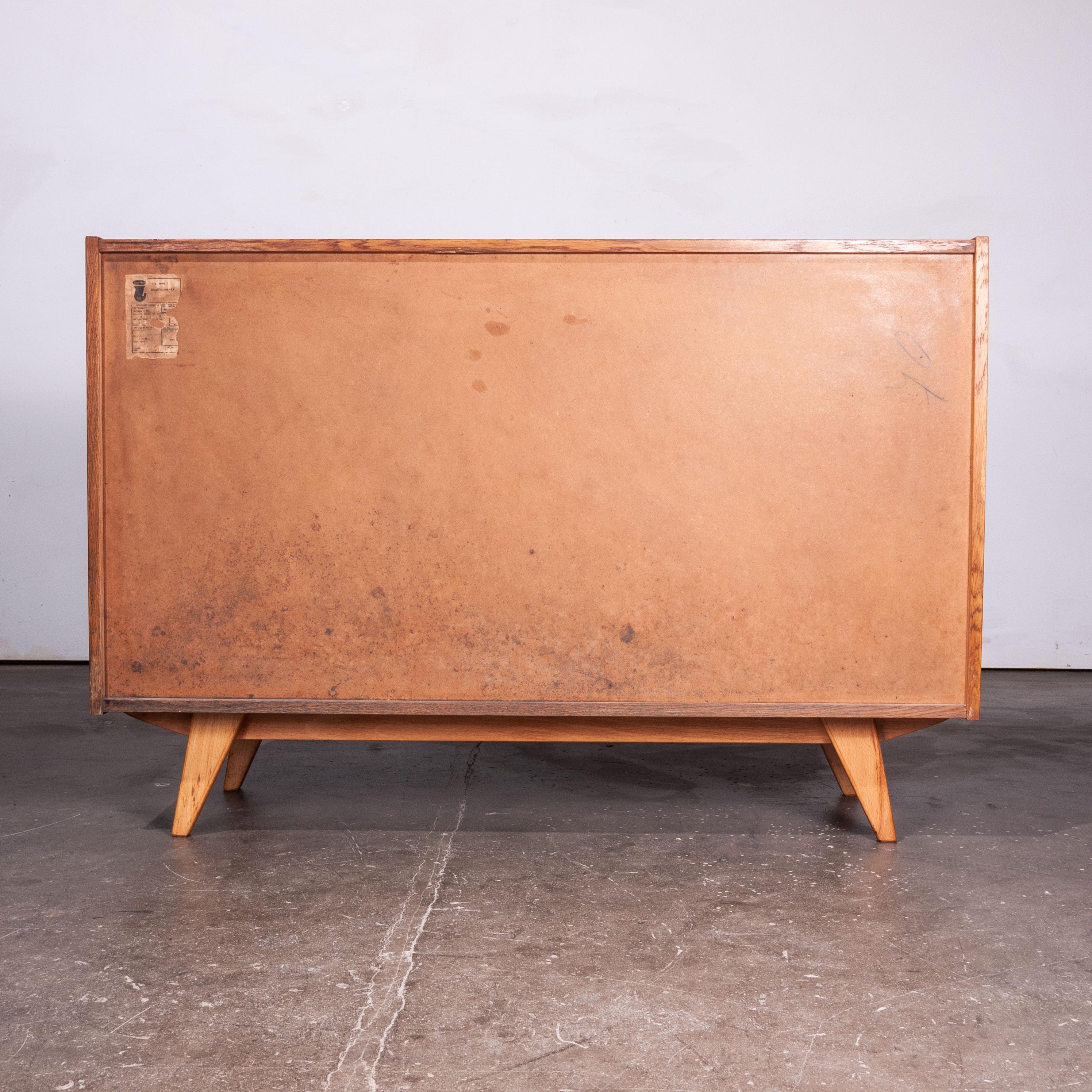 1950's Eight Drawer Oak Chest Of Drawers  By Jiri Jiroutek For Interieur Praha 5