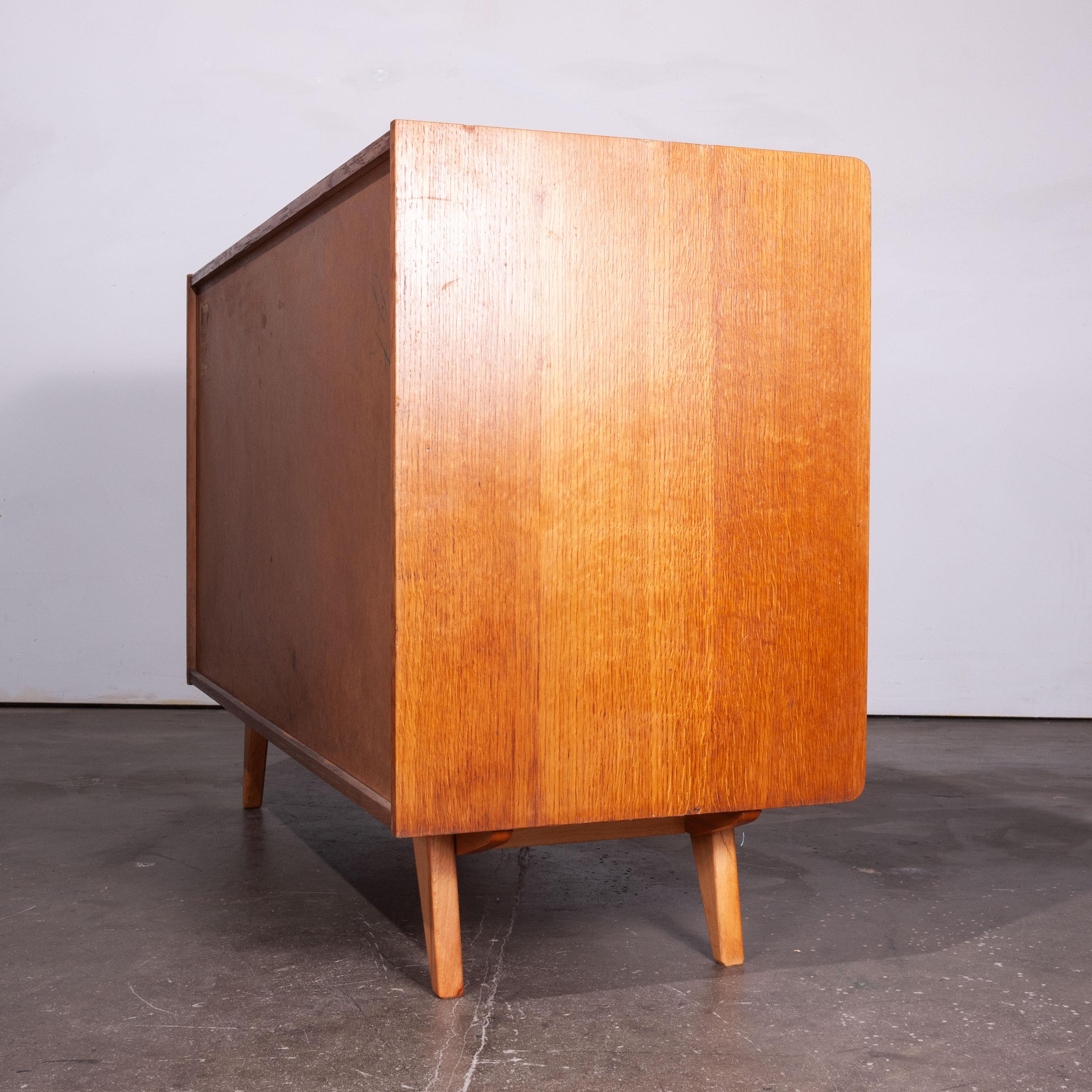1950's Eight Drawer Oak Chest Of Drawers  By Jiri Jiroutek For Interieur Praha 3