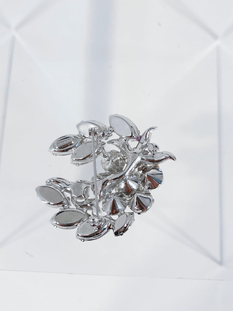 Vintage Eisenberg Clear Rhinestone Star Brooch - Large Silver Tone Crystal  Pin - Block Signature 1 7/8 Inches circa 1950 - Vintage Jewelry