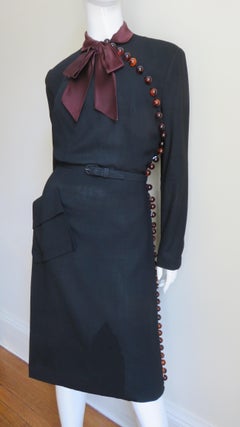 1950s Eisenberg Originals Dress with Button Side