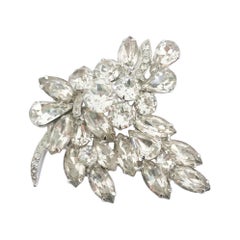 Retro 1950s Eisenberg Rhinestone Brooch