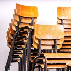 1950's Elbe Steel Grey Stacking Dining Chairs - Good Quantity Available