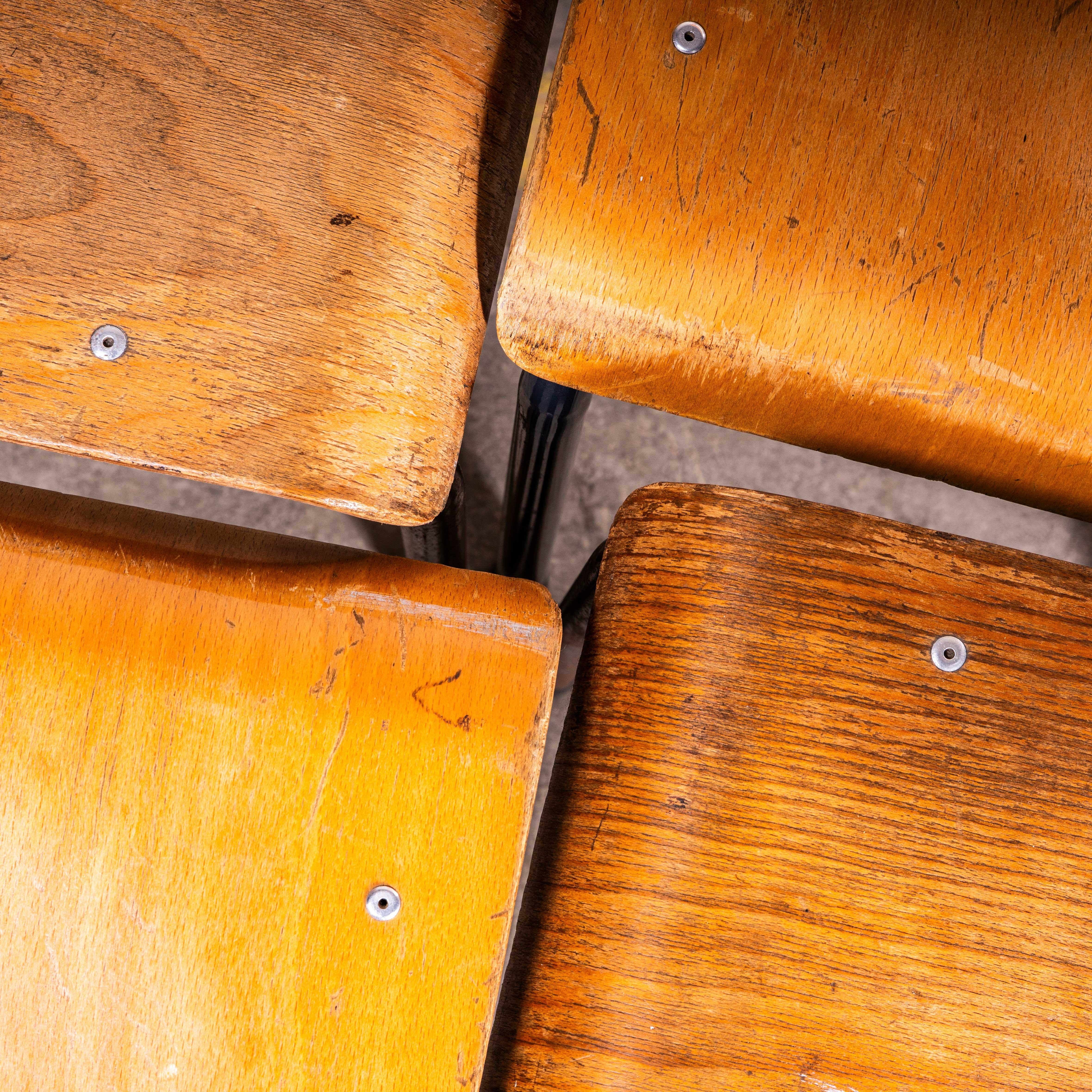 1950's Elbe Steel Grey Stacking Dining Chairs - Gute Mengen verfügbar (Stahl) im Angebot
