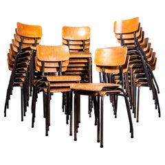 1950's Elbe Steel Grey Stacking Dining Chairs - Good Quantity Available