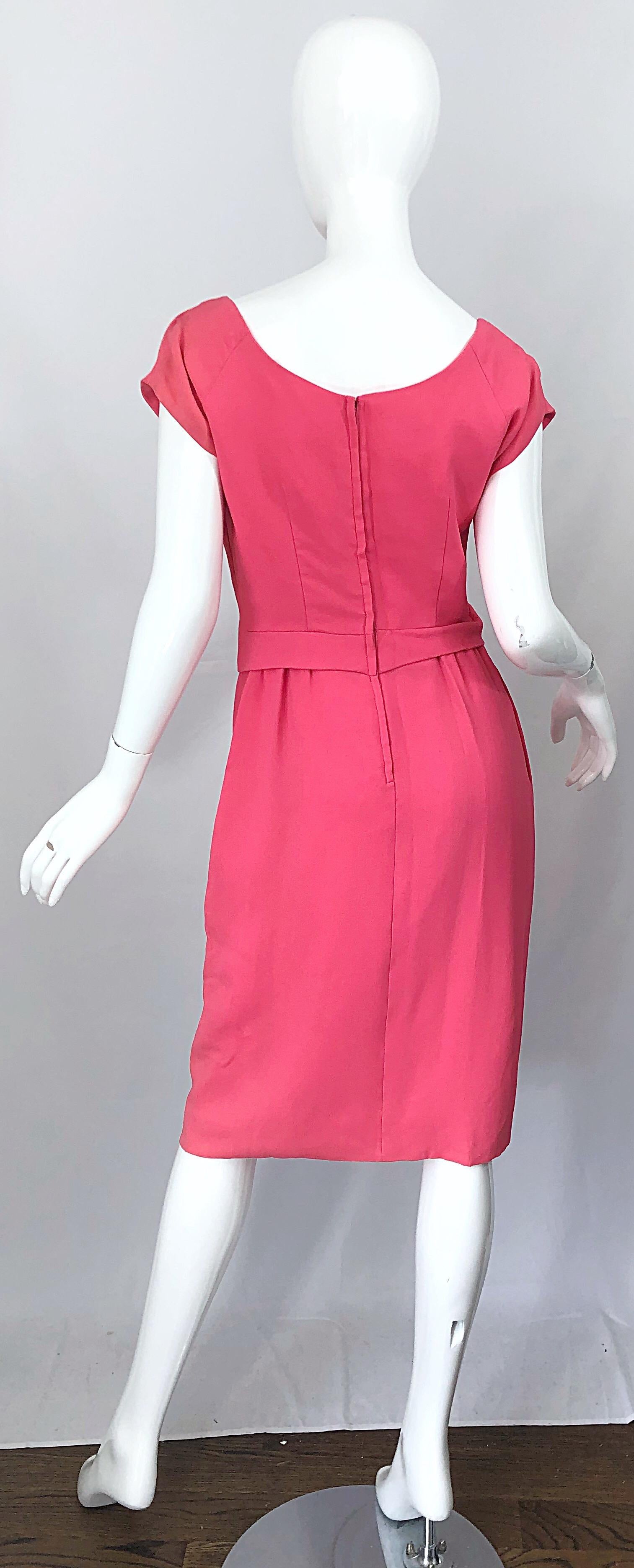 short pink silk dress