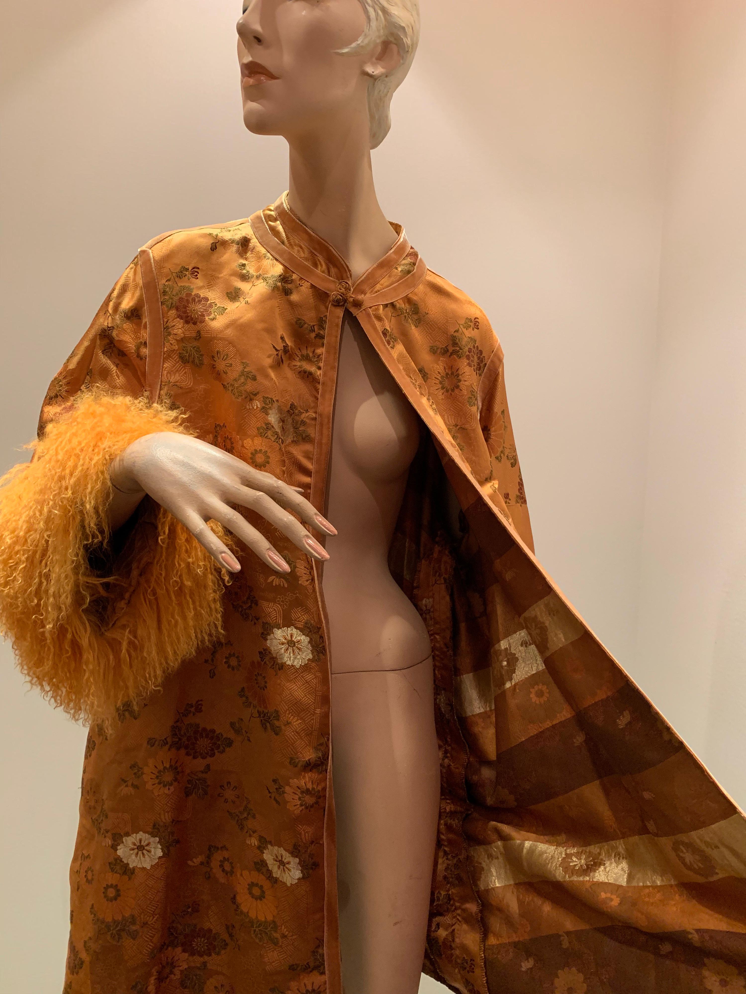 1950s Eleanora Garnett Asian-Inspired Silk Brocade Opera Coat W/ Mongolian Cuffs 9