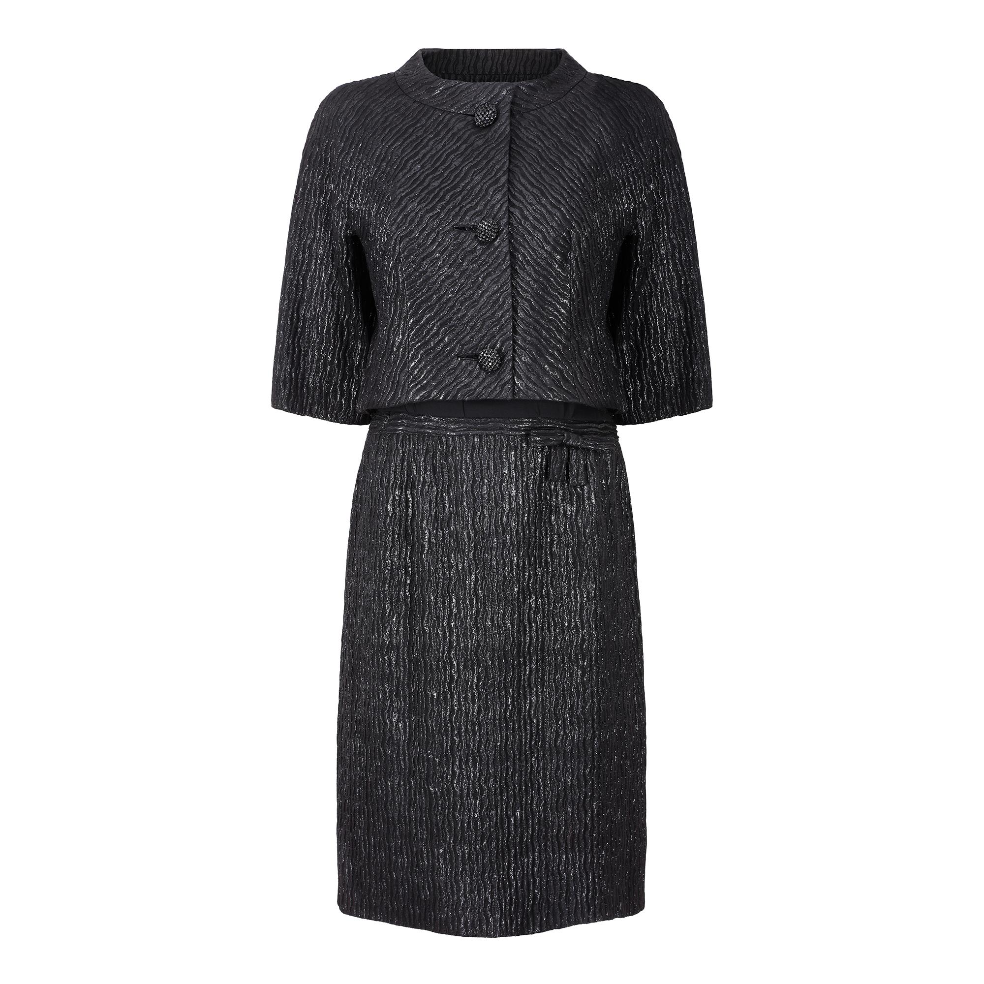 1950s Eleanor
s of Miami Lame and Chiffon Dress Suit For Sale