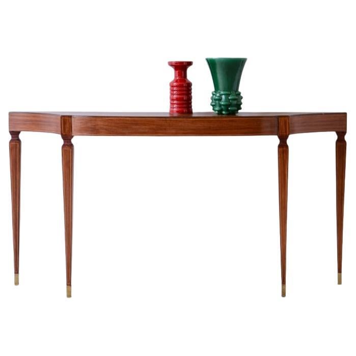 1950er Jahre Eleganter Konsolentisch mit gewellter Platte und sich verjüngenden Seiten im Angebot