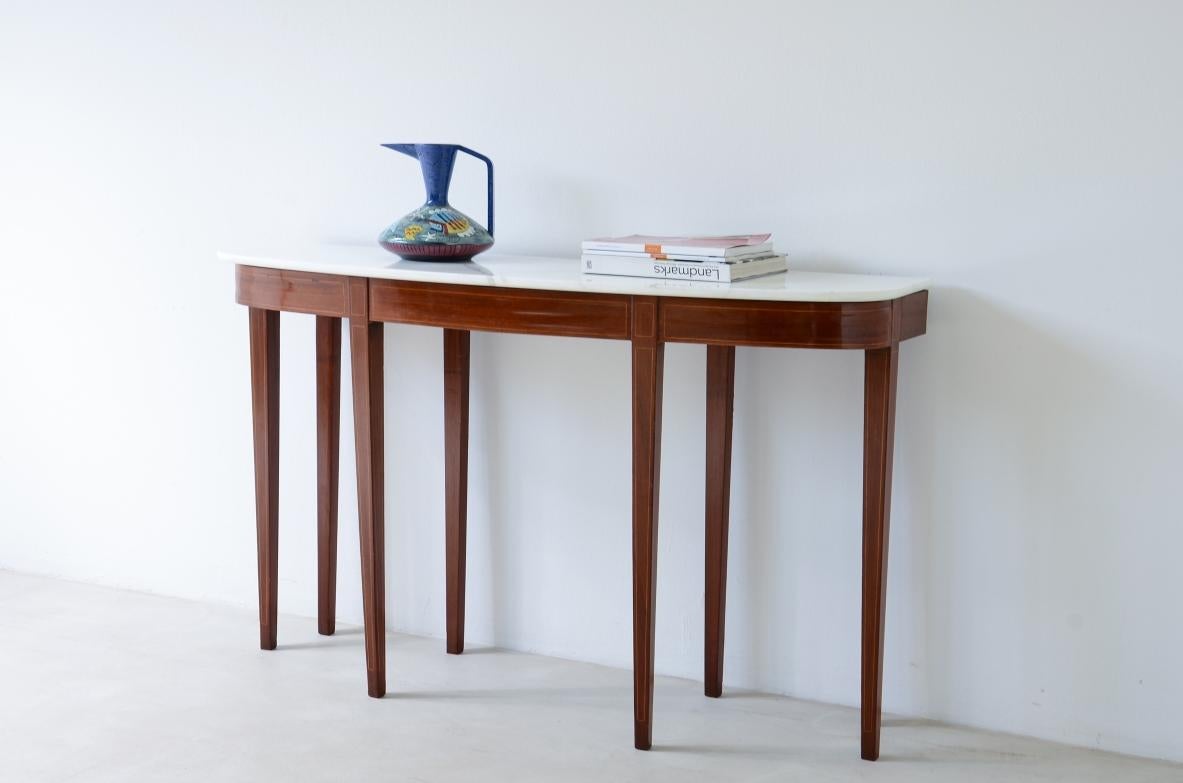Mid-Century Modern 1950's Elegant console with eight tapered legs