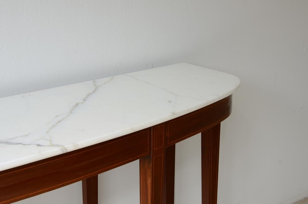 Italian 1950's Elegant console with eight tapered legs
