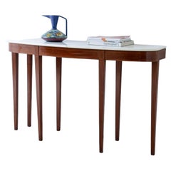 1950's Elegant console with eight tapered legs