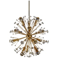 1950s Elegant gilt Starburst Sputnik Snowflake Chandelier from Emil Stejnar 