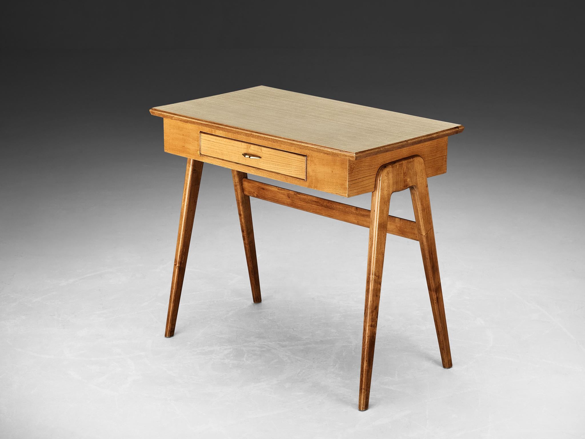 Elegantes italienisches Pult aus Esche und Nussbaum aus den 1950er Jahren (Moderne der Mitte des Jahrhunderts) im Angebot