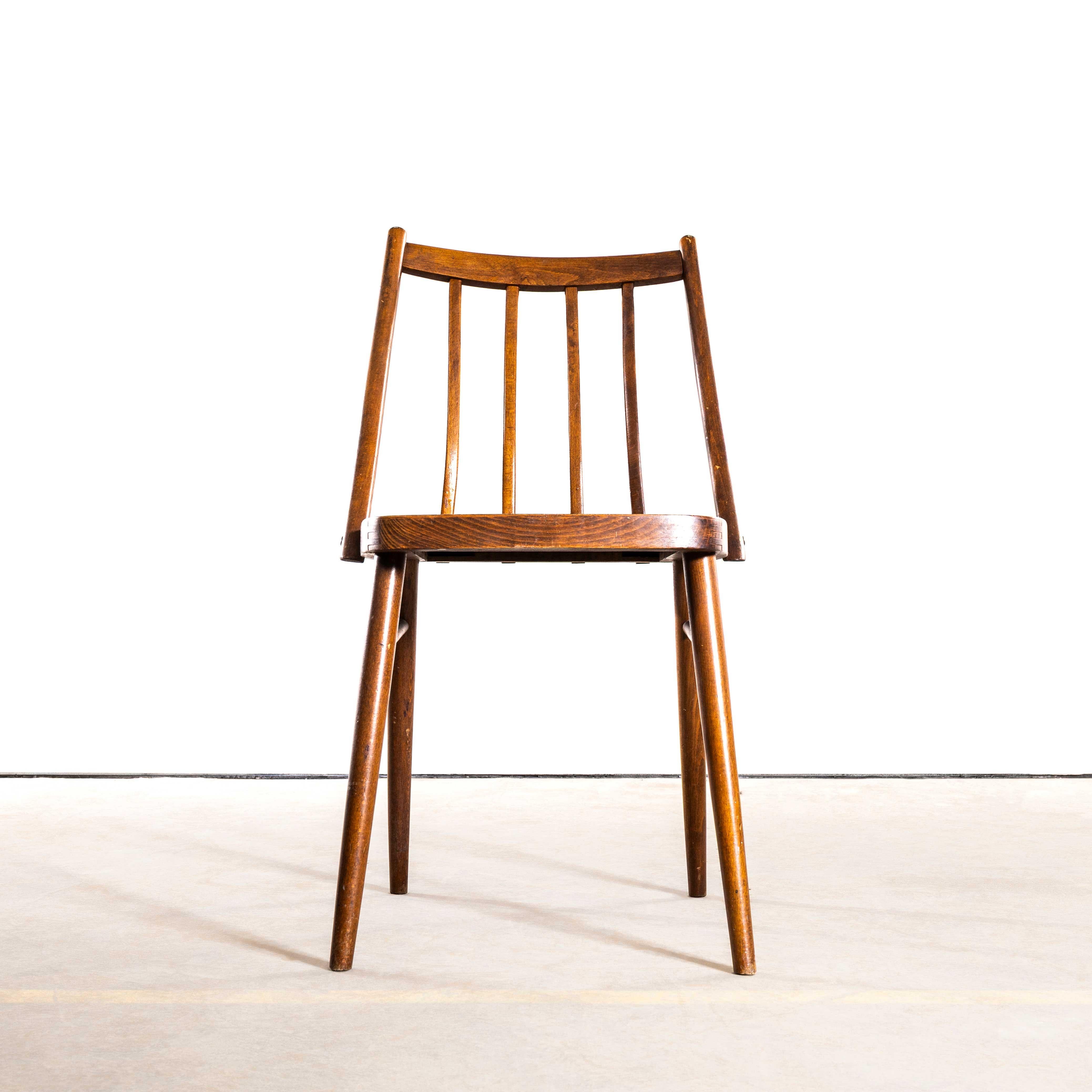 1950's Elegant Scoop Back Bentwood Dining Chairs - Pair For Sale 6