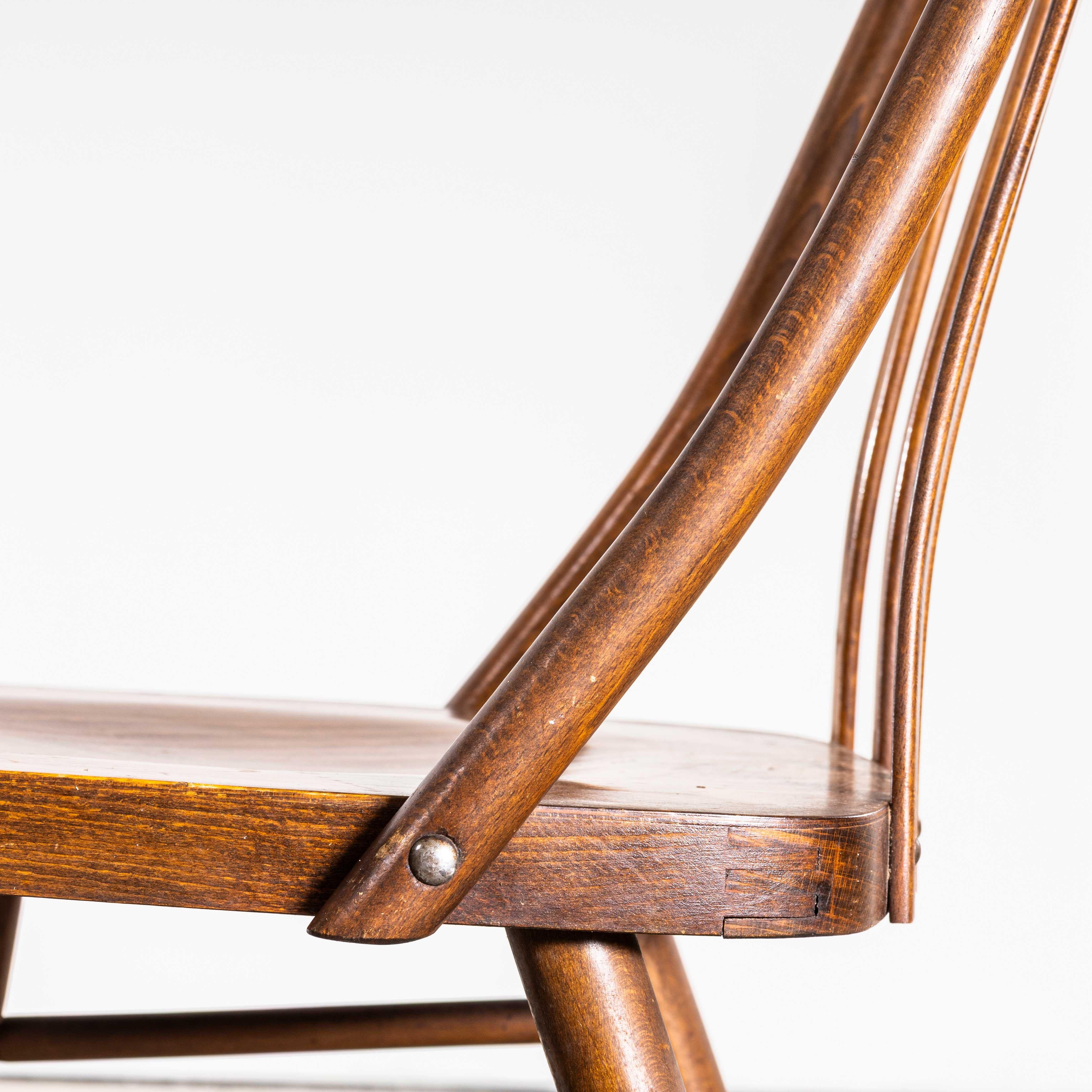 1950's Elegant Scoop Back Bentwood Dining Chairs - Pair For Sale 1