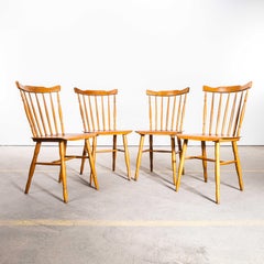 1950's Elegant Stick Back Lipped Seat Dining Chairs - Set Of Four