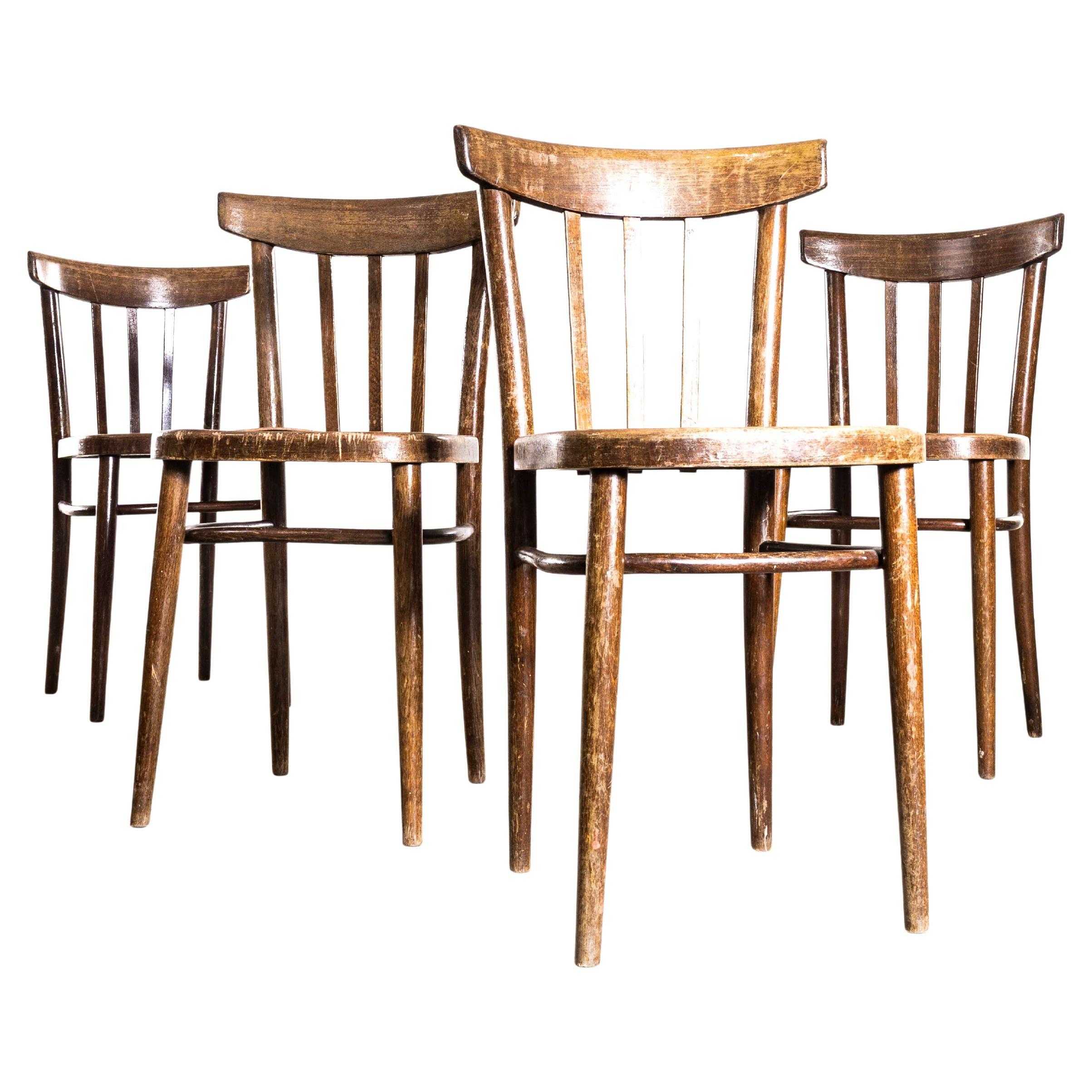 1950er Jahre Elegante hohe Bugholz-Esszimmerstühle von Ton - Vierer-Set