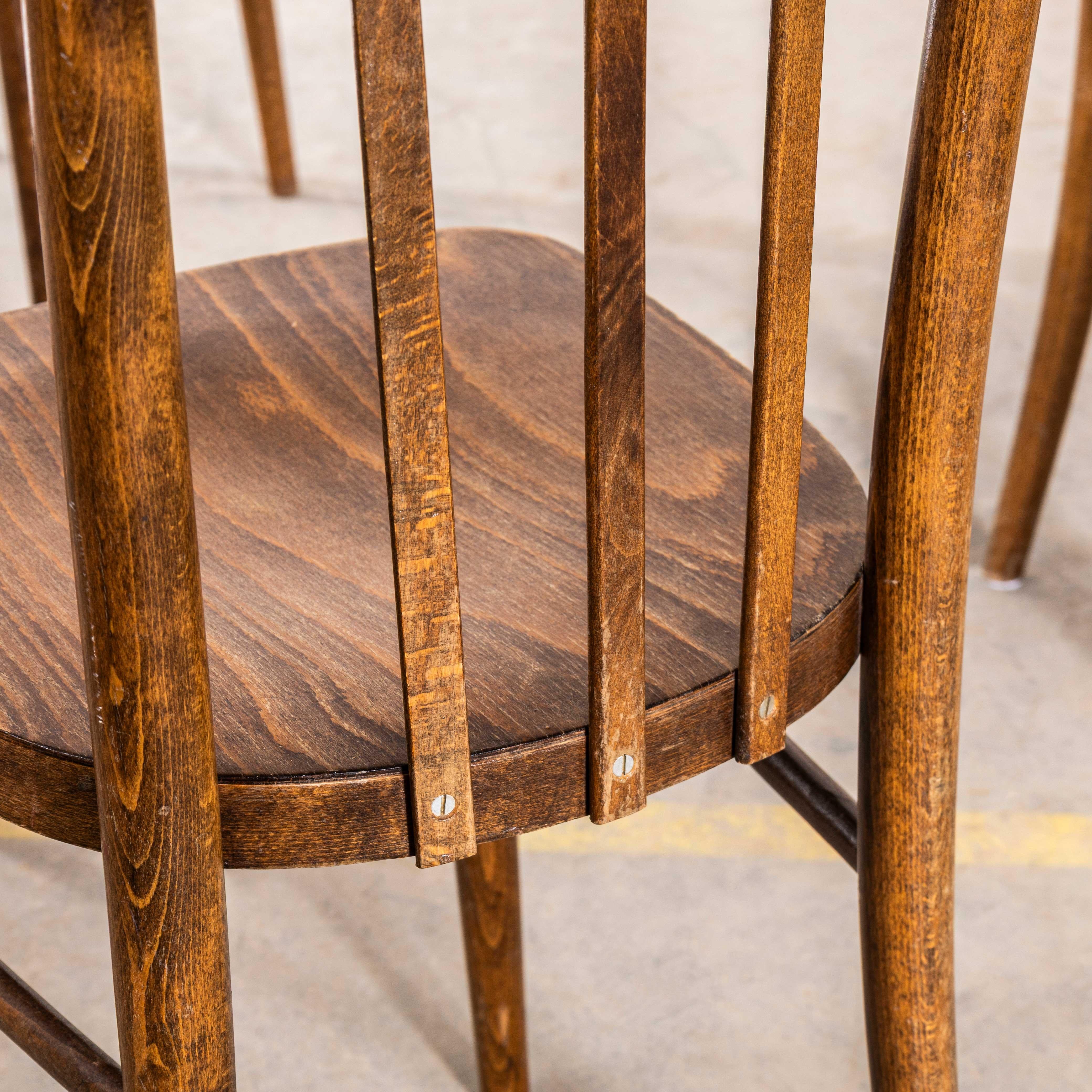 Sedie da pranzo alte in bengala Eleg degli anni '50 di Ton - Set di sei in vendita 4