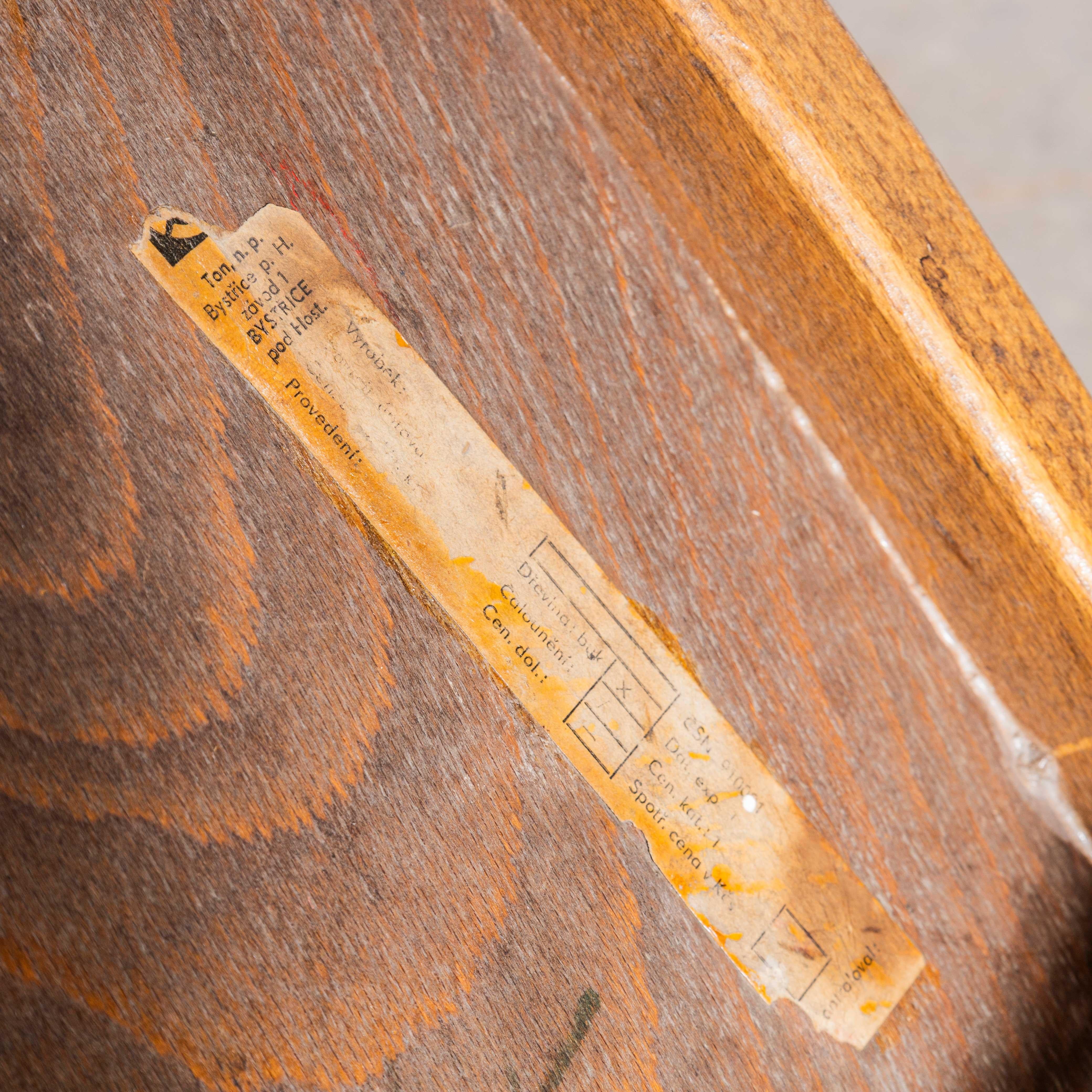 Sedie da pranzo alte in bengala Eleg degli anni '50 di Ton - Set di sei in vendita 6