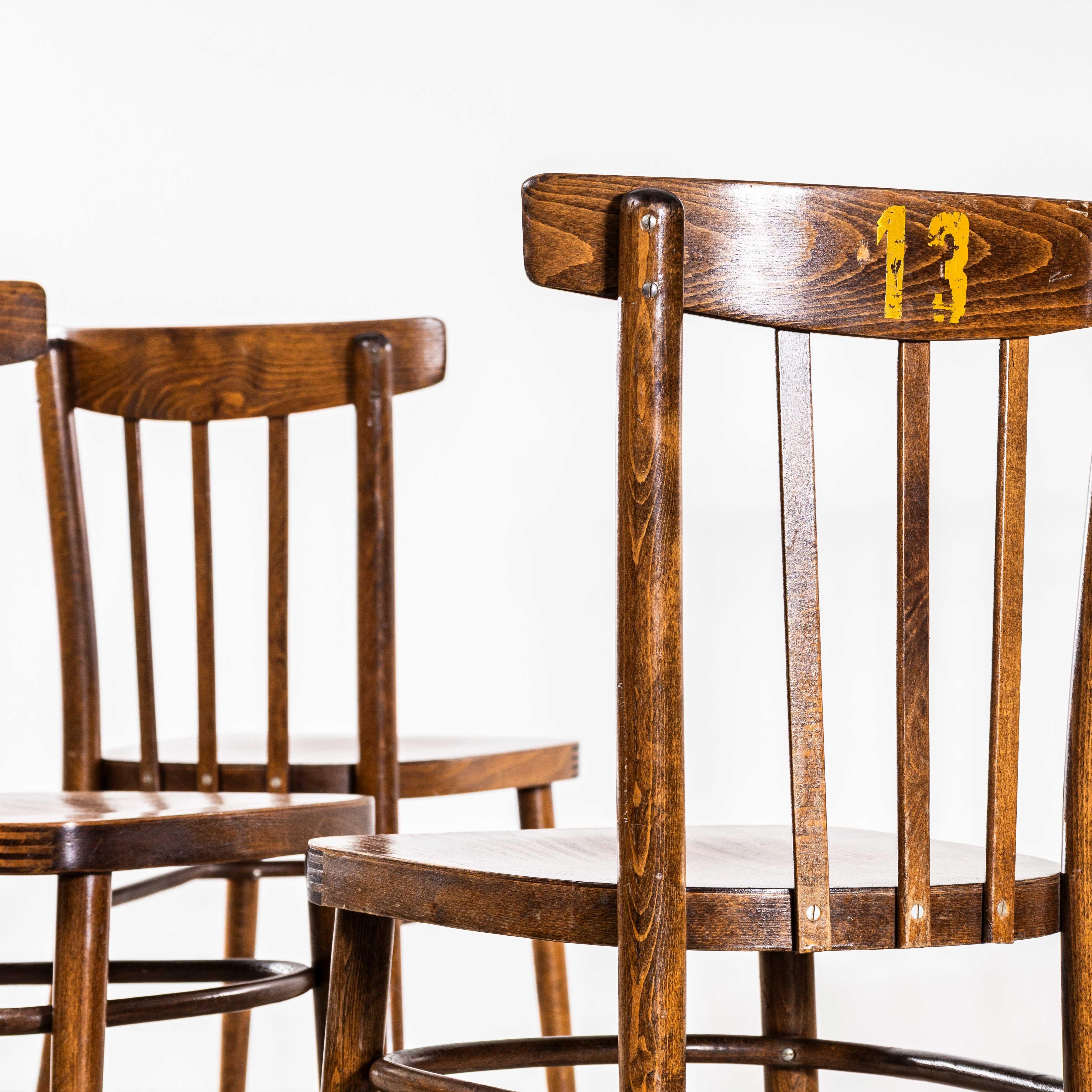 Ceco Sedie da pranzo alte in bengala Eleg degli anni '50 di Ton - Set di sei in vendita