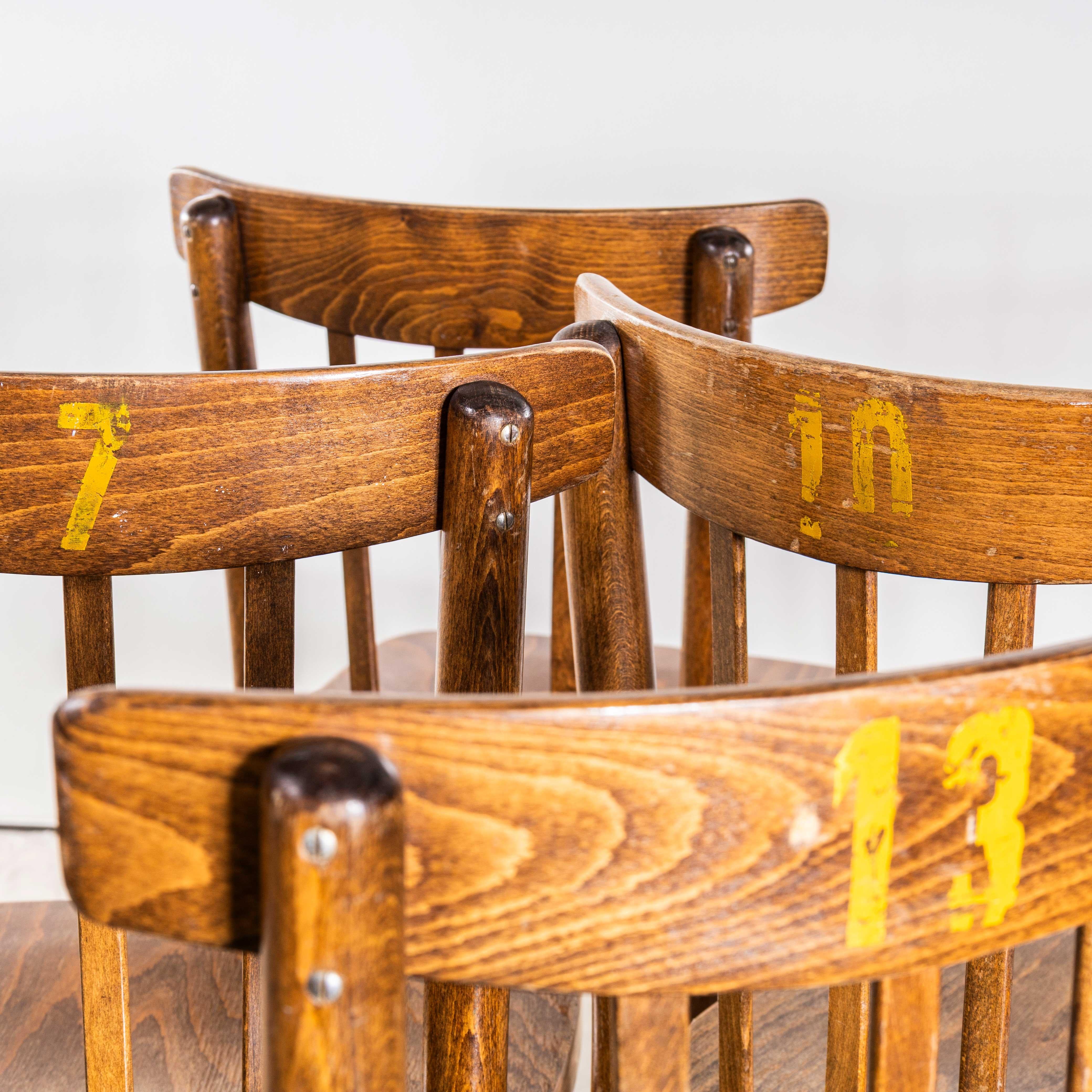 Sedie da pranzo alte in bengala Eleg degli anni '50 di Ton - Set di sei in vendita 1