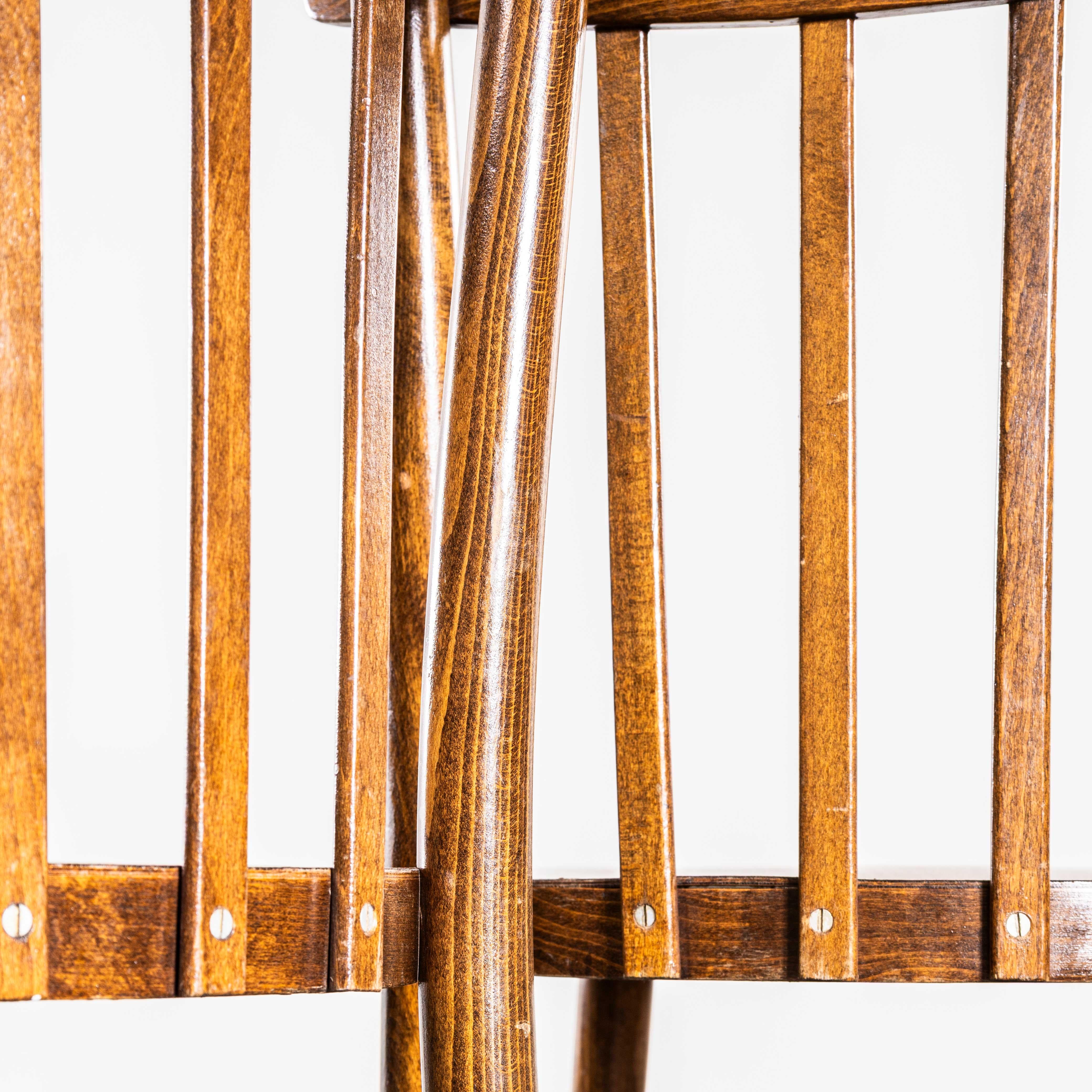 Sedie da pranzo alte in bengala Eleg degli anni '50 di Ton - Set di sei in vendita 2