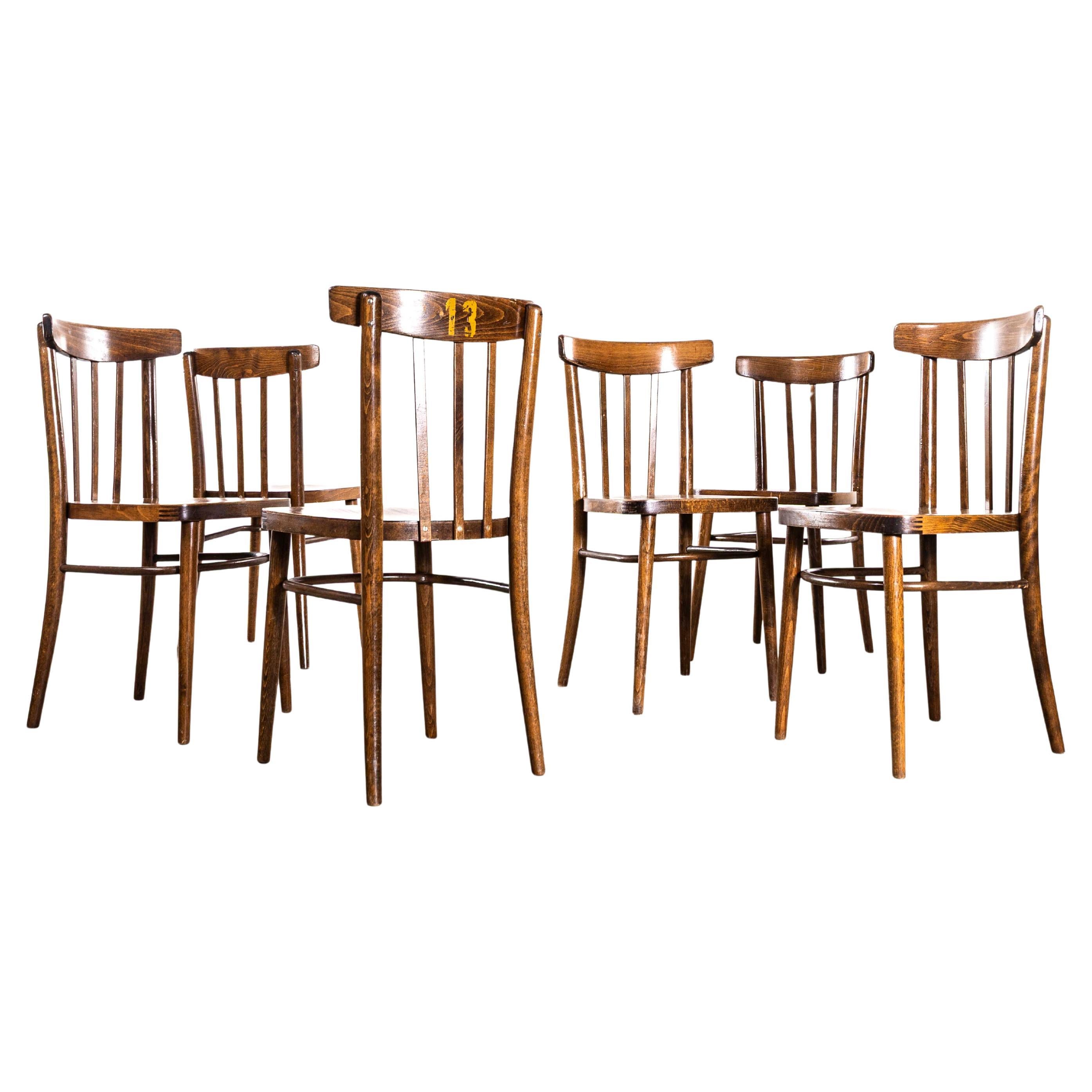 Elegante hohe Bugholz-Esszimmerstühle von Ton aus den 1950er Jahren - Sechser-Set