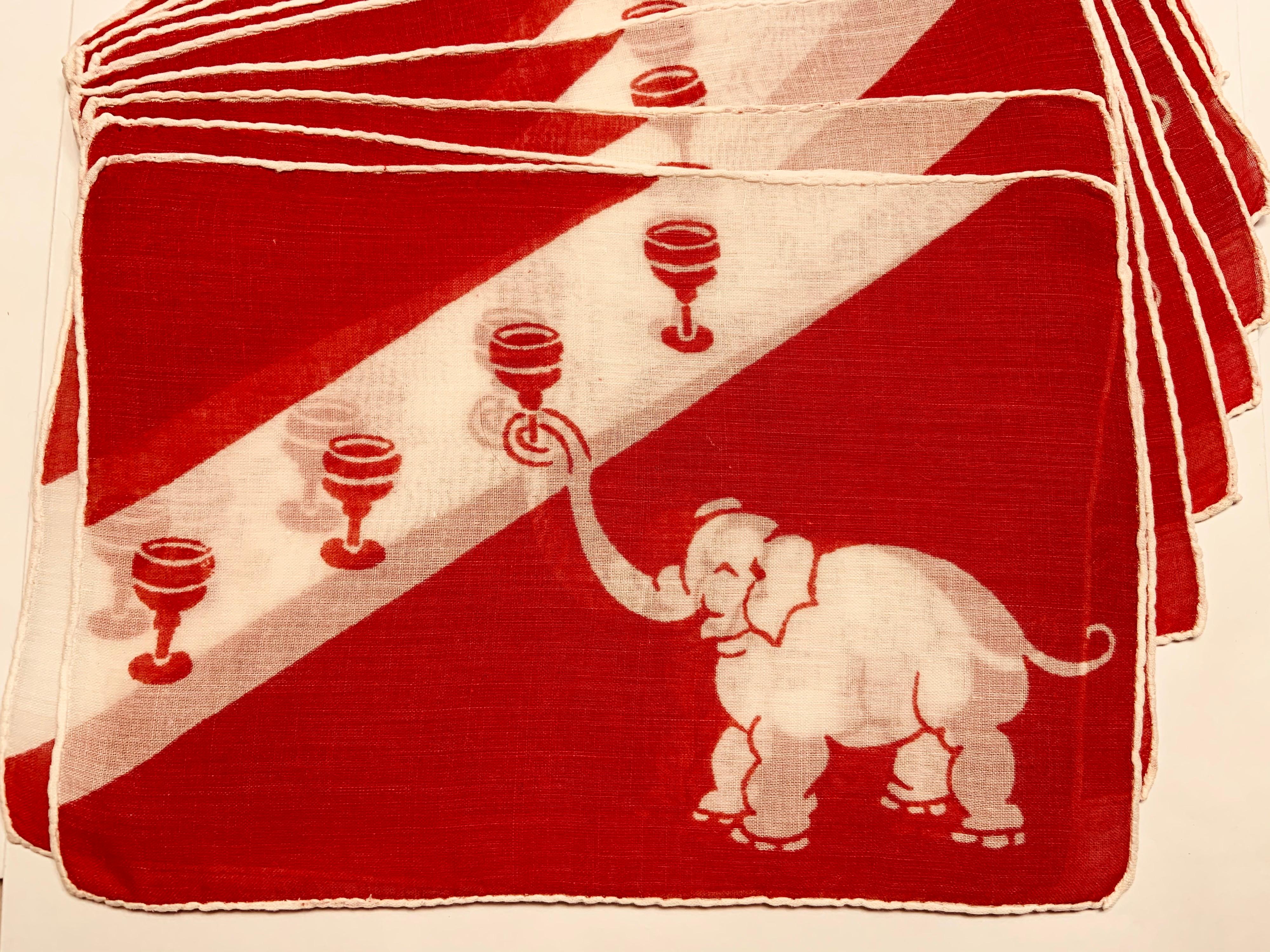 These printed linen cocktail napkins are a play on the expression  