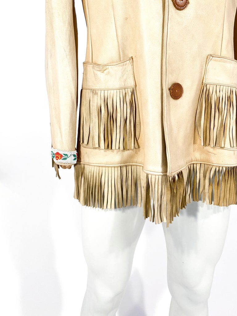 1950s Elk Fringe Handmade Jacket at 1stDibs elk skin jacket, elk hide jacket, elk leather jacket