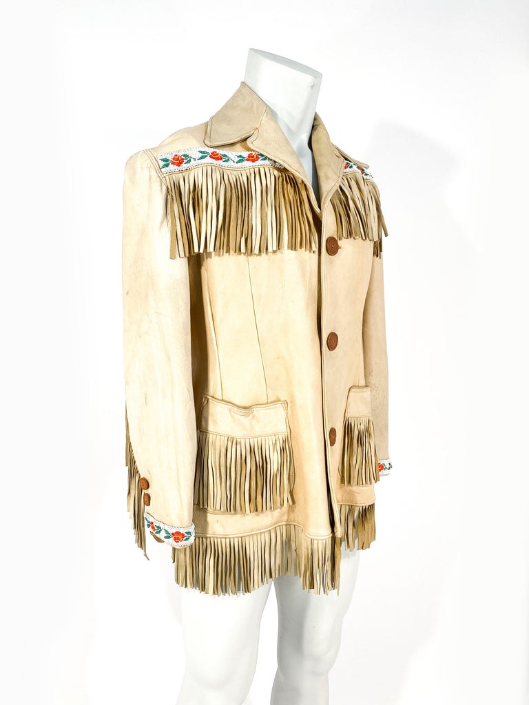 1950s Elk Fringe Handmade Jacket at 1stDibs | elk skin jacket, elk hide ...