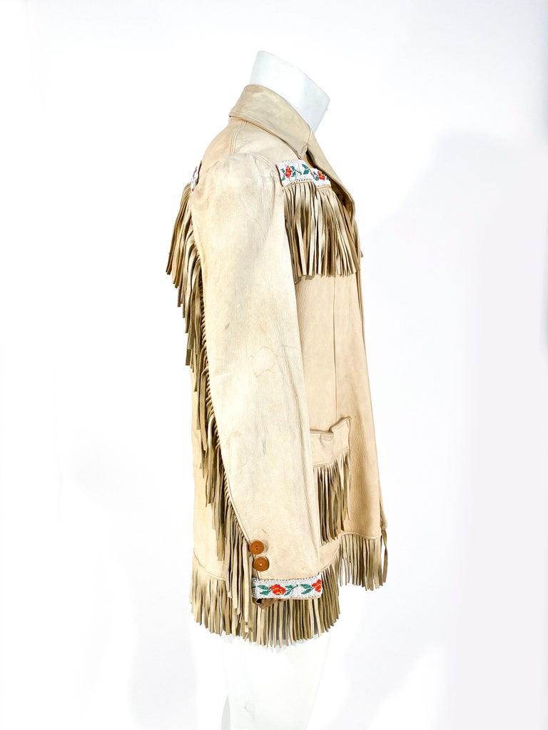 1950s Elk Fringe Handmade Jacket at 1stDibs elk skin jacket, elk hide jacket, elk leather jacket