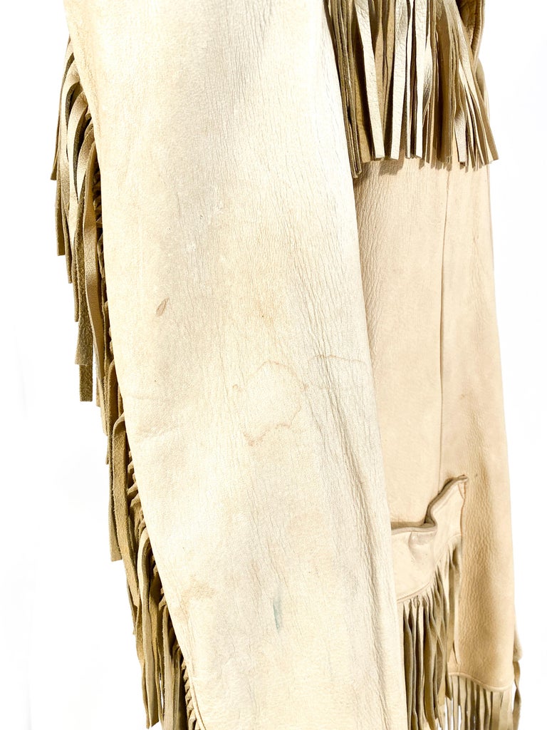 1950s Elk Fringe Handmade Jacket at 1stDibs elk skin jacket, elk hide jacket, elk leather jacket