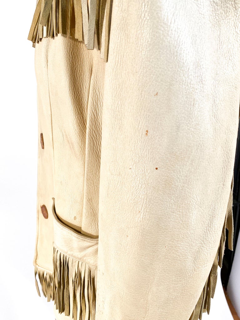 1950s Elk Fringe Handmade Jacket at 1stDibs elk skin jacket, elk hide jacket, elk leather jacket