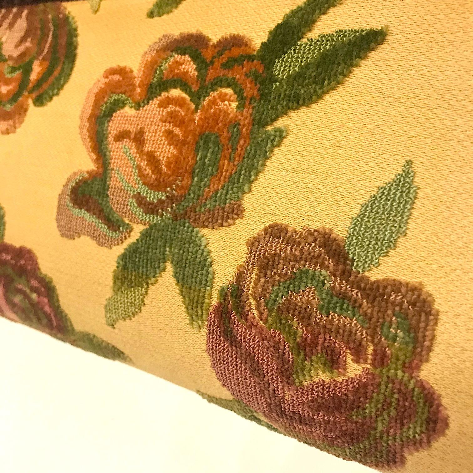 1950s Elongated Cut Velvet Floral Hand Bag 2