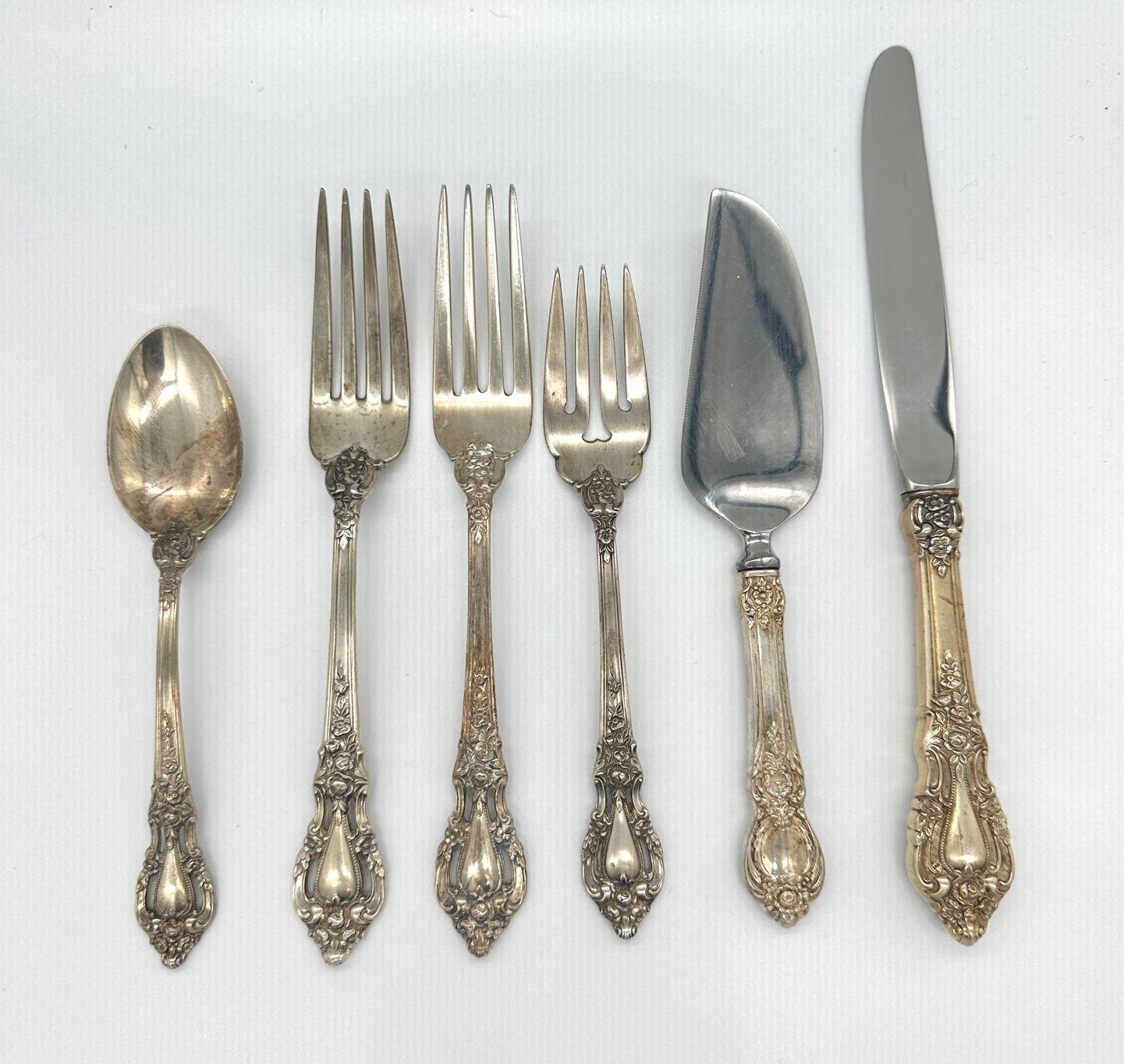 Mid-Century moderno Set di sei posate in argento Eloquence di Lunt Silver degli anni '50 in vendita