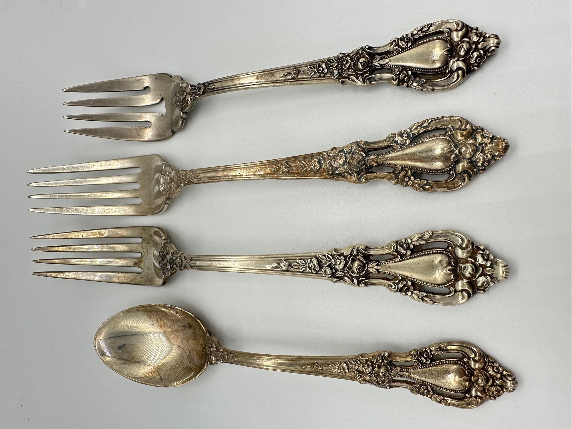 Set di sei posate in argento Eloquence di Lunt Silver degli anni '50 In condizioni buone in vendita a Van Nuys, CA