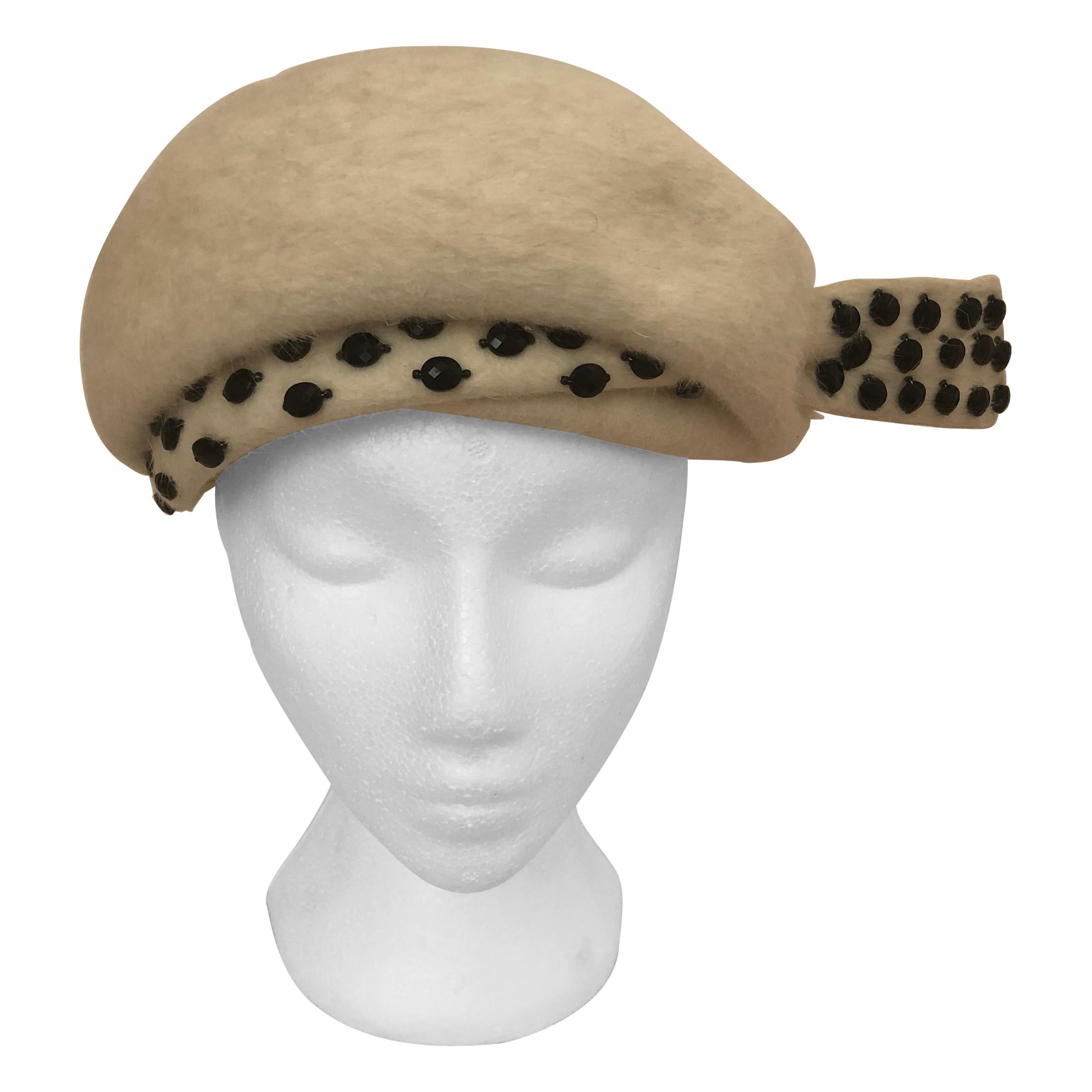 1950s Elsa Schiaparelli Fur Felt Hat